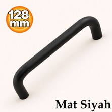 Badem10 Mat Siyah Çekmece ve Dolap Kulpu 128 mm Modern Mobilya Kulpu Dayanıklı Metal Kapak Kulpu