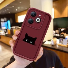 HONTINGA Tecno Spark 20C ile Uyumlu Kılıfı Düşüme Önleyici Basitlik Anti Düşme Kamera Korumali Köpek Bordo Desen Yumuşak Silikon Telefon Kılıfı Kadın ve Erkek Için Uygundur K2-7230