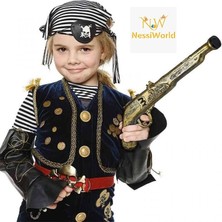 Nacario Mey Ithalat® Eskitilmiş Desenli Plastik Oyuncak Korsan Tabancası 40 cm