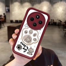 HONTINGA Xiaomi Redmi 14C 4g ile Uyumlu Kılıfı Düşüme Önleyici Basitlik Anti Düşme Kamera Korumali Köpek Bordo Desen Yumuşak Silikon Telefon Kılıfı Kadın ve Erkek Için Uygundur K2-7230