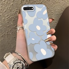HONTINGA iPhone 8 Plus ile Uyumlu Kılıfı Silikon Kenar Sert Arka Düşüme Önleyici Basitlik Anti Düşme Kamera Korumali Çiçek Desen Telefon Kılıfı Kadın ve Erkek Için Uygundur K1-0866