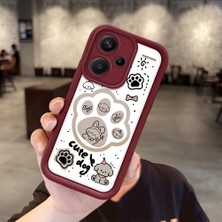 HONTINGA Xiaomi Redmi Note 13 Pro Plus 5g ile Uyumlu Kılıfı Düşüme Önleyici Basitlik Anti Düşme Kamera Korumali Köpek Bordo Desen Yumuşak Silikon Telefon Kılıfı Kadın ve Erkek Için Uygundur K2-7230