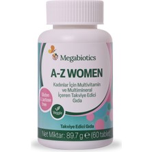 Megabiotics A-Z Women Kadınlar Için Multivitamin ve Multimineral Gluten & Laktoz Içermeyen 30 Tablet