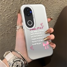 HONTINGA Vivo V50 ile Uyumlu Kılıfı Silikon Kenar Sert Arka Düşüme Önleyici Basitlik Anti Düşme Kamera Korumali Fiyonk Desen Telefon Kılıfı Kadın ve Erkek Için Uygundur K1-0865