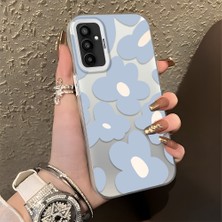 HONTINGA Samsung Galaxy M23 ile Uyumlu Kılıfı Silikon Kenar Sert Arka Düşüme Önleyici Basitlik Anti Düşme Kamera Korumali Çiçek Desen Telefon Kılıfı Kadın ve Erkek Için Uygundur K1-0866