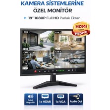 Level Team Güvenlik Kamerası Sistemleri Için 19" Fullhd Monitör HDMI VGA Flat Ekran Dahili Hoparlör