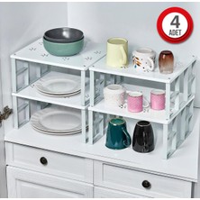 Özbience 4'lü Dolap Içi Metal Raf Düzenleyici Seti, Pratik ve Şık Saklama Çözümü