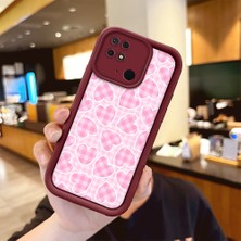 HONTINGA Xiaomi Redmi 10C ile Uyumlu Kılıfı Düşüme Önleyici Basitlik Anti Düşme Kamera Korumali Leopar Kalp Bordo Desen Yumuşak Silikon Telefon Kılıfı Kadın ve Erkek Için Uygundur K2-7228