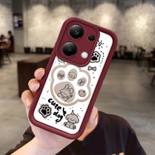 HONTINGA Xiaomi Redmi Note 13 Pro 4g ile Uyumlu Kılıfı Düşüme Önleyici Basitlik Anti Düşme Kamera Korumali Köpek Bordo Desen Yumuşak Silikon Telefon Kılıfı Kadın ve Erkek Için Uygundur K2-7230