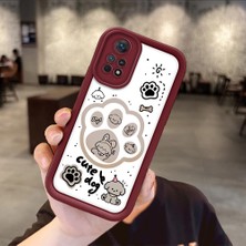 HONTINGA Xiaomi Redmi Note 11 Pro ile Uyumlu Kılıfı Düşüme Önleyici Basitlik Anti Düşme Kamera Korumali Köpek Bordo Desen Yumuşak Silikon Telefon Kılıfı Kadın ve Erkek Için Uygundur K2-7230