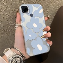 HONTINGA Realme C15 ile Uyumlu Kılıfı Silikon Kenar Sert Arka Düşüme Önleyici Basitlik Anti Düşme Kamera Korumali Çiçek Desen Telefon Kılıfı Kadın ve Erkek Için Uygundur K1-0866