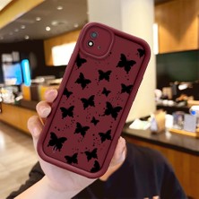 HONTINGA Realme C20 ile Uyumlu Kılıfı Düşüme Önleyici Basitlik Anti Düşme Kamera Korumali Küçük Fiyonk Bordo Desen Yumuşak Silikon Telefon Kılıfı Kadın ve Erkek Için Uygundur K2-7231