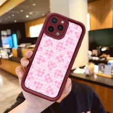 HONTINGA iPhone 16 Pro Max ile Uyumlu Kılıfı Düşüme Önleyici Basitlik Anti Düşme Kamera Korumali Leopar Kalp Bordo Desen Yumuşak Silikon Telefon Kılıfı Kadın ve Erkek Için Uygundur K2-7228