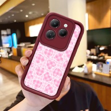 HONTINGA Infinix Hot 40 ile Uyumlu Kılıfı Düşüme Önleyici Basitlik Anti Düşme Kamera Korumali Leopar Kalp Bordo Desen Yumuşak Silikon Telefon Kılıfı Kadın ve Erkek Için Uygundur K2-7228