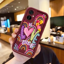 HONTINGA Tecno Camon 19 Neo ile Uyumlu Kılıfı Düşüme Önleyici Basitlik Anti Düşme Kamera Korumali Kalp Bordo Desen Yumuşak Silikon Telefon Kılıfı Kadın ve Erkek Için Uygundur K2-7233