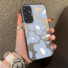 HONTINGA Samsung Galaxy M34 ile Uyumlu Kılıfı Silikon Kenar Sert Arka Düşüme Önleyici Basitlik Anti Düşme Kamera Korumali Çiçek Desen Telefon Kılıfı Kadın ve Erkek Için Uygundur K1-0866