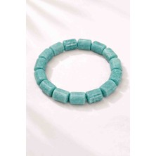 Cunda Doğal Taş Design Amazonit Doğal Taş Bileklik Özel Kesim