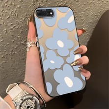 HONTINGA iPhone 8 Plus ile Uyumlu Kılıfı Silikon Kenar Sert Arka Düşüme Önleyici Basitlik Anti Düşme Kamera Korumali Çiçek Desen Telefon Kılıfı Kadın ve Erkek Için Uygundur K1-0866