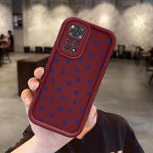HONTINGA Xiaomi Redmi Note 11S ile Uyumlu Kılıfı Düşüme Önleyici Basitlik Anti Düşme Kamera Korumali Yıldız Bordo Desen Yumuşak Silikon Telefon Kılıfı Kadın ve Erkek Için Uygundur K2-7225