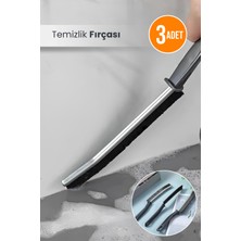 Orvila 3'lü Ince Detaylı Temizlik Fırçası  Dar Köşe Kıl Saplı Fırçası Banyo Mutfak 23 cm