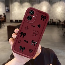 HONTINGA Tecno Camon 19 Neo ile Uyumlu Kılıfı Düşüme Önleyici Basitlik Anti Düşme Kamera Korumali Fiyonk Bordo Desen Yumuşak Silikon Telefon Kılıfı Kadın ve Erkek Için Uygundur K2-7229
