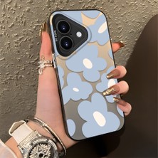 HONTINGA iPhone 16 Plus ile Uyumlu Kılıfı Silikon Kenar Sert Arka Düşüme Önleyici Basitlik Anti Düşme Kamera Korumali Çiçek Desen Telefon Kılıfı Kadın ve Erkek Için Uygundur K1-0866