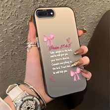 HONTINGA iPhone 8 Plus ile Uyumlu Kılıfı Silikon Kenar Sert Arka Düşüme Önleyici Basitlik Anti Düşme Kamera Korumali Fiyonk Desen Telefon Kılıfı Kadın ve Erkek Için Uygundur K1-0865