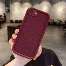 HONTINGA iPhone 8 ile Uyumlu Kılıfı Düşüme Önleyici Basitlik Anti Düşme Kamera Korumali Yıldız Bordo Desen Yumuşak Silikon Telefon Kılıfı Kadın ve Erkek Için Uygundur K2-7225