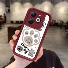 HONTINGA Tecno Spark 20C ile Uyumlu Kılıfı Düşüme Önleyici Basitlik Anti Düşme Kamera Korumali Köpek Bordo Desen Yumuşak Silikon Telefon Kılıfı Kadın ve Erkek Için Uygundur K2-7230