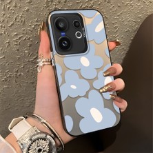 HONTINGA Vivo X200 Fe ile Uyumlu Kılıfı Silikon Kenar Sert Arka Düşüme Önleyici Basitlik Anti Düşme Kamera Korumali Çiçek Desen Telefon Kılıfı Kadın ve Erkek Için Uygundur K1-0866