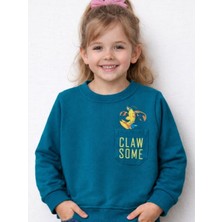 Bebolly Bisiklet Yaka Baskılı Cepli Sweartshirt Parçalı Becomes Baskılı Gri Unisex