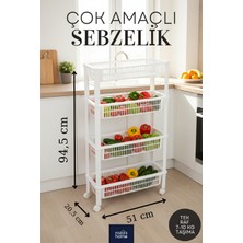 Özbience Çok Katlı Tekerli Tezgah Arası Raf Düzenleyici Organizer Org-77