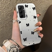 HONTINGA Samsung Galaxy A35 ile Uyumlu Kılıfı Silikon Kenar Sert Arka Düşüme Önleyici Basitlik Anti Düşme Kamera Korumali Küçük Fiyonk Desen Telefon Kılıfı Kadın ve Erkek Için Uygundur K1-0871