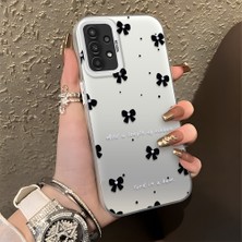 HONTINGA Samsung Galaxy A13 ile Uyumlu Kılıfı Silikon Kenar Sert Arka Düşüme Önleyici Basitlik Anti Düşme Kamera Korumali Küçük Fiyonk Desen Telefon Kılıfı Kadın ve Erkek Için Uygundur K1-0871