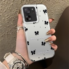 HONTINGA Xiaomi Mi 13T ile Uyumlu Kılıfı Silikon Kenar Sert Arka Düşüme Önleyici Basitlik Anti Düşme Kamera Korumali Küçük Fiyonk Desen Telefon Kılıfı Kadın ve Erkek Için Uygundur K1-0871