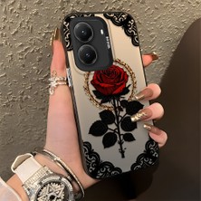 HONTINGA Poco X7 Pro ile Uyumlu Kılıfı Silikon Kenar Sert Arka Düşüme Önleyici Basitlik Anti Düşme Kamera Korumali Gül Desen Telefon Kılıfı Kadın ve Erkek Için Uygundur K1-0867