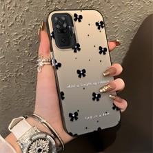 HONTINGA Xiaomi Redmi Note 10 Pro ile Uyumlu Kılıfı Silikon Kenar Sert Arka Düşüme Önleyici Basitlik Anti Düşme Kamera Korumali Küçük Fiyonk Desen Telefon Kılıfı Kadın ve Erkek Için Uygundur K1-0871