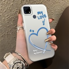 HONTINGA Realme C25 ile Uyumlu Kılıfı Silikon Kenar Sert Arka Düşüme Önleyici Basitlik Anti Düşme Kamera Korumali Kalp Desen Telefon Kılıfı Kadın ve Erkek Için Uygundur K1-0868