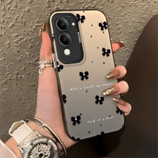 HONTINGA Vivo Y04 ile Uyumlu Kılıfı Silikon Kenar Sert Arka Düşüme Önleyici Basitlik Anti Düşme Kamera Korumali Küçük Fiyonk Desen Telefon Kılıfı Kadın ve Erkek Için Uygundur K1-0871