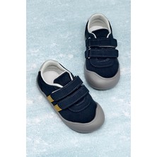 Tonny Black Çocuk Unisex Lacivert Ilk Adım Cırtlı Snaker