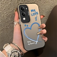 HONTINGA Vivo Y04 ile Uyumlu Kılıfı Silikon Kenar Sert Arka Düşüme Önleyici Basitlik Anti Düşme Kamera Korumali Kalp Desen Telefon Kılıfı Kadın ve Erkek Için Uygundur K1-0868