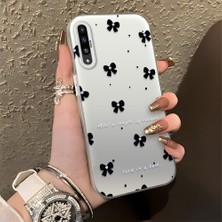 HONTINGA Samsung Galaxy A30S ile Uyumlu Kılıfı Silikon Kenar Sert Arka Düşüme Önleyici Basitlik Anti Düşme Kamera Korumali Küçük Fiyonk Desen Telefon Kılıfı Kadın ve Erkek Için Uygundur K1-0871
