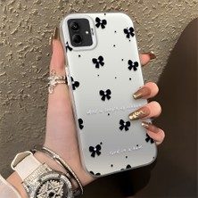 HONTINGA Samsung Galaxy A04 ile Uyumlu Kılıfı Silikon Kenar Sert Arka Düşüme Önleyici Basitlik Anti Düşme Kamera Korumali Küçük Fiyonk Desen Telefon Kılıfı Kadın ve Erkek Için Uygundur K1-0871