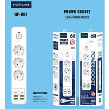 Gunkes Akıllı Power Socket – 3 Priz + 4 USB + 2 Type-C Akım Korumalı 3000W Grup Priz