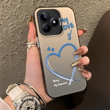 HONTINGA Realme C53 ile Uyumlu Kılıfı Silikon Kenar Sert Arka Düşüme Önleyici Basitlik Anti Düşme Kamera Korumali Kalp Desen Telefon Kılıfı Kadın ve Erkek Için Uygundur K1-0868