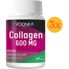 Vonka Voonka Collagen 600 Mg Kolajen 60 Kapsül - 3 Adet (180 Kapsül) - Dezenfektan Hediyeli (%72 Alkol)