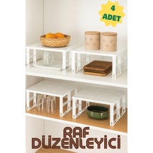 Özbience 4'lü Dolap Içi Düzenleyici Raf Seti, Bardak ve Eşyalar Için Organizatör