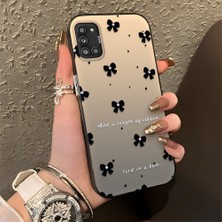 HONTINGA Samsung Galaxy A31 ile Uyumlu Kılıfı Silikon Kenar Sert Arka Düşüme Önleyici Basitlik Anti Düşme Kamera Korumali Küçük Fiyonk Desen Telefon Kılıfı Kadın ve Erkek Için Uygundur K1-0871