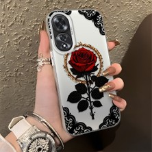 HONTINGA Oppo A60 ile Uyumlu Kılıfı Silikon Kenar Sert Arka Düşüme Önleyici Basitlik Anti Düşme Kamera Korumali Gül Desen Telefon Kılıfı Kadın ve Erkek Için Uygundur K1-0867