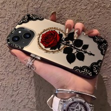 HONTINGA iPhone 15 ile Uyumlu Kılıfı Silikon Kenar Sert Arka Düşüme Önleyici Basitlik Anti Düşme Kamera Korumali Gül Desen Telefon Kılıfı Kadın ve Erkek Için Uygundur K1-0867